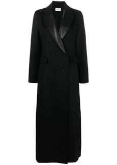 P.A.R.O.S.H. leather-trim double-breasted wool coat