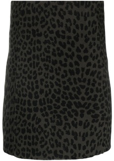 P.A.R.O.S.H. leopard-print A-line wool skirt