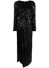 P.A.R.O.S.H. long-sleeve sequinned evening dress