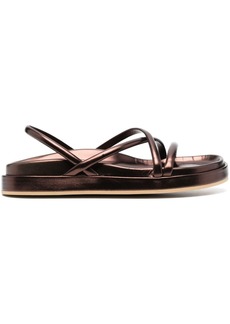 P.A.R.O.S.H. metallic-effect leather sandals