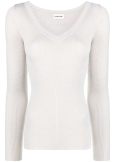P.A.R.O.S.H. metallic-threaded ribbed-knit jumper