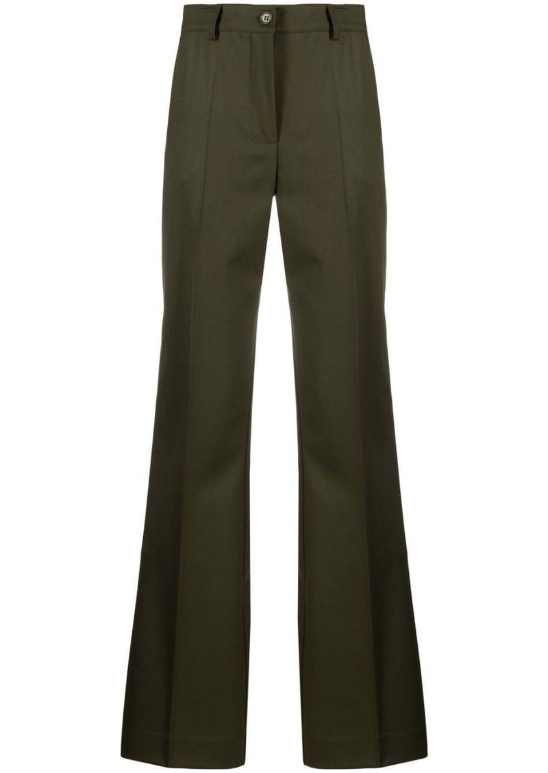 P.A.R.O.S.H. mid-rise virgin-wool flared trousers