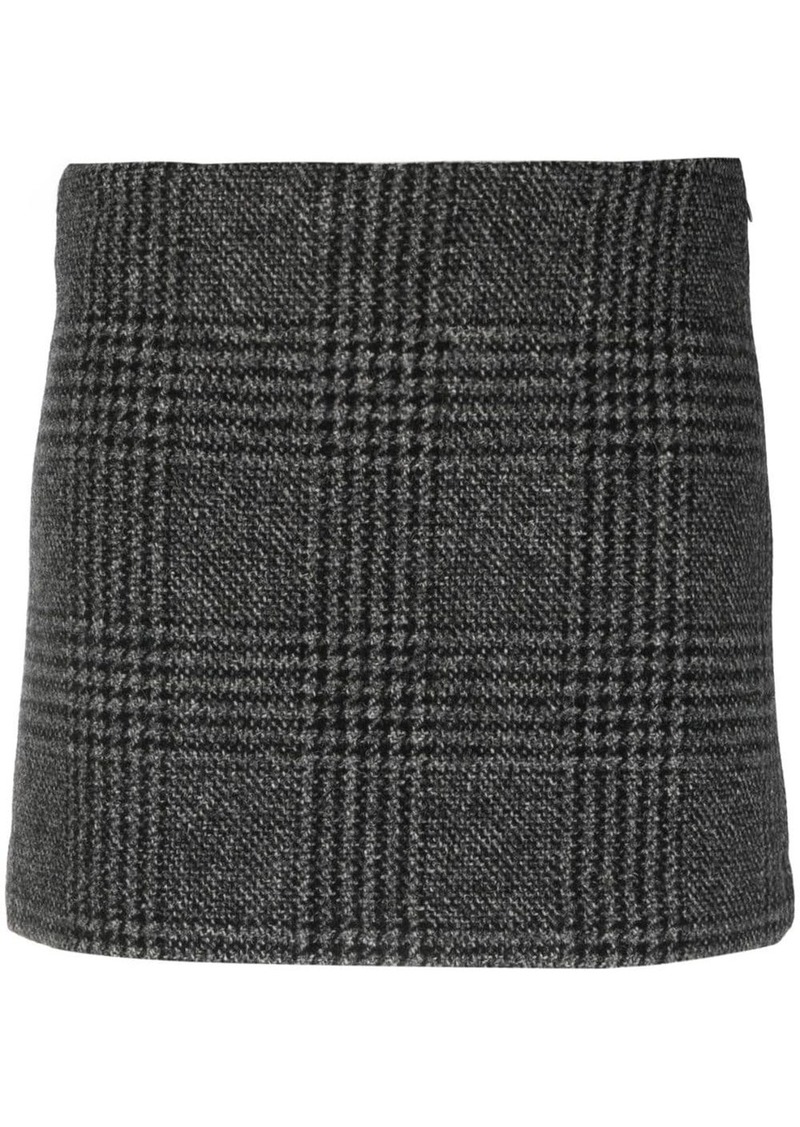 P.A.R.O.S.H. plaid check-pattern virgin-wool skirt