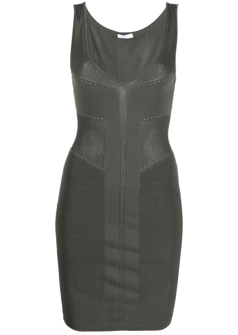 P.A.R.O.S.H. pointelle-knit semi-sheer dress