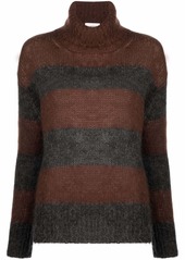 P.A.R.O.S.H. roll-neck striped knitted jumper