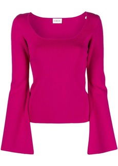 P.A.R.O.S.H. Roma flared-sleeve knitted top