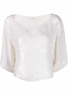P.A.R.O.S.H. sequin-embellished draped blouse
