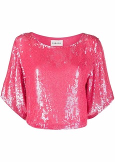 P.A.R.O.S.H. sequined cropped blouse