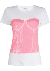 P.A.R.O.S.H. sequinned-corset cotton T-shirt