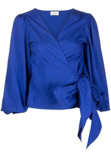 P.A.R.O.S.H. side-tie puff-sleeve blouse