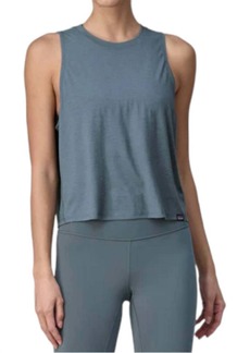 Patagonia Cap Cool Trail Cropped Tank Top In Utility Blue