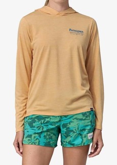 Patagonia Capilene Cool Daily Graphic Hoody Top In Sandy Melon