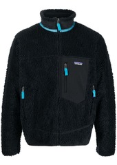 Patagonia logo-patch zip-up fleece jacket