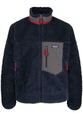 Patagonia logo-patch zip-up fleece jacket