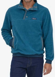 Patagonia Men's Shearling Button Fleece Pullover In Wavy Blue