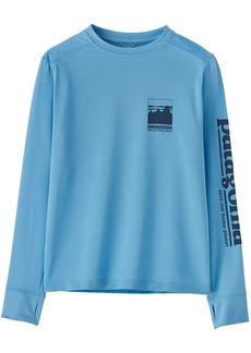 Patagonia Boys' Capilene Cool Silkweight Long Sleeve Shirt, XS, Alpine Icon/Lago Blue