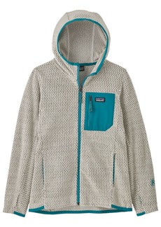 Patagonia Boys' R1 Air Full-Zip Hooded Jacket, Small, Wool White