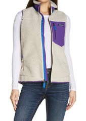 Patagonia Classic Retro-X® Fleece Vest in Natural W/Purple at Nordstrom