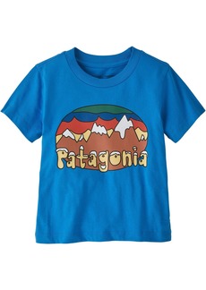 Patagonia Infants Fitz Roy Flowers T-Shirt, Boys', 18M, Vessel Blue