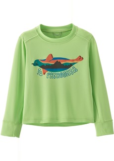 Patagonia Infants' Capilene Cool Silkweight Long Sleeve UPF Shirt, Boys', 6M, Flipper Fitz/Salamandr Gn