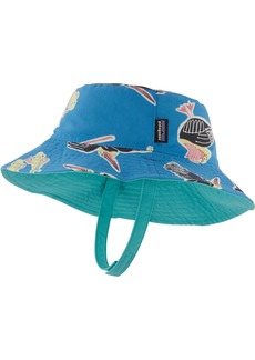 Patagonia Infants' Reversible Sun Bucket Hat, Boys', 3M, Amigos/Vessel Blue