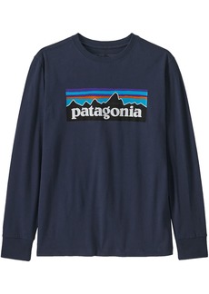Patagonia Kids' Long-Sleeved Regenerative Organic Certified Cotton P-6 T-Shirt, Boys', XS, Blue
