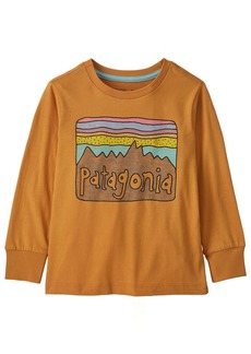 Patagonia Kids' Regenerative Organic Certified® Cotton Graphic Long-Sleeved Shirt, Boys', 4T, Orange