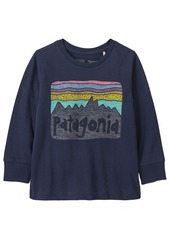 Patagonia Kids' Regenerative Organic Certified® Cotton Graphic Long-Sleeved Shirt, Boys', 4T, Orange