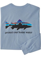 Patagonia Men's Home Water Trout Organic Cotton Long-Sleeve Shirt, Large, Brown | Father's Day Gift Idea
