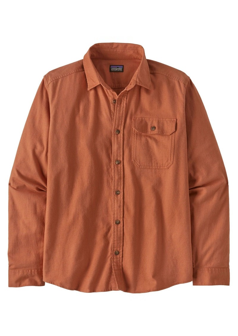Patagonia Men's Lightweight Fjord Flannel LS Shirt, Medium, Brown