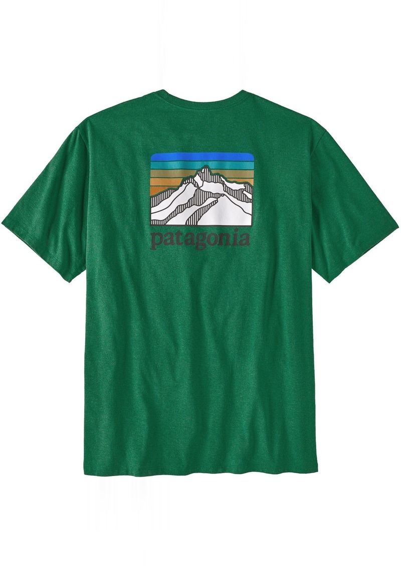Patagonia Men's Line Logo Ridge Pocket Responsibili-Tee Short Sleeve T-Shirt, Medium, Green