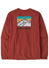 Patagonia Men's Line Logo Ridge Responsbilit-Tee Long Sleeve T-Shirt, Small, Red