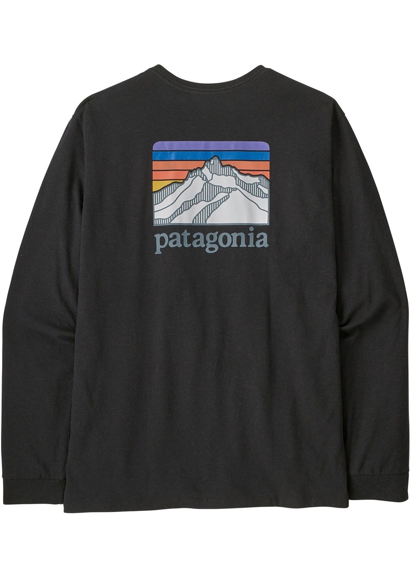 Patagonia Men's Line Logo Ridge Responsbilit-Tee Long Sleeve T-Shirt, Small, Black | Father's Day Gift Idea