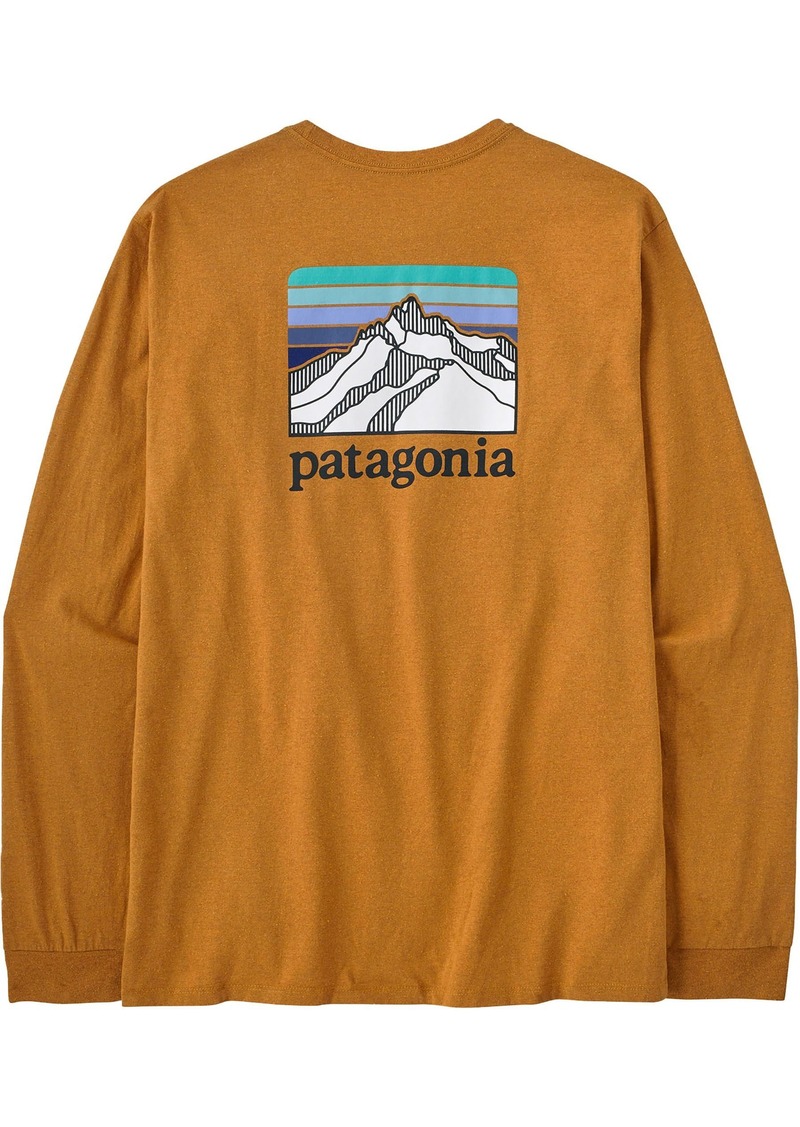 Patagonia Men's Line Logo Ridge Responsbilit-Tee Long Sleeve T-Shirt, XXL, Orange