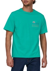 Patagonia Men's Line Logo Ridge Stripe Organic Pocket T-Shirt, Small, White