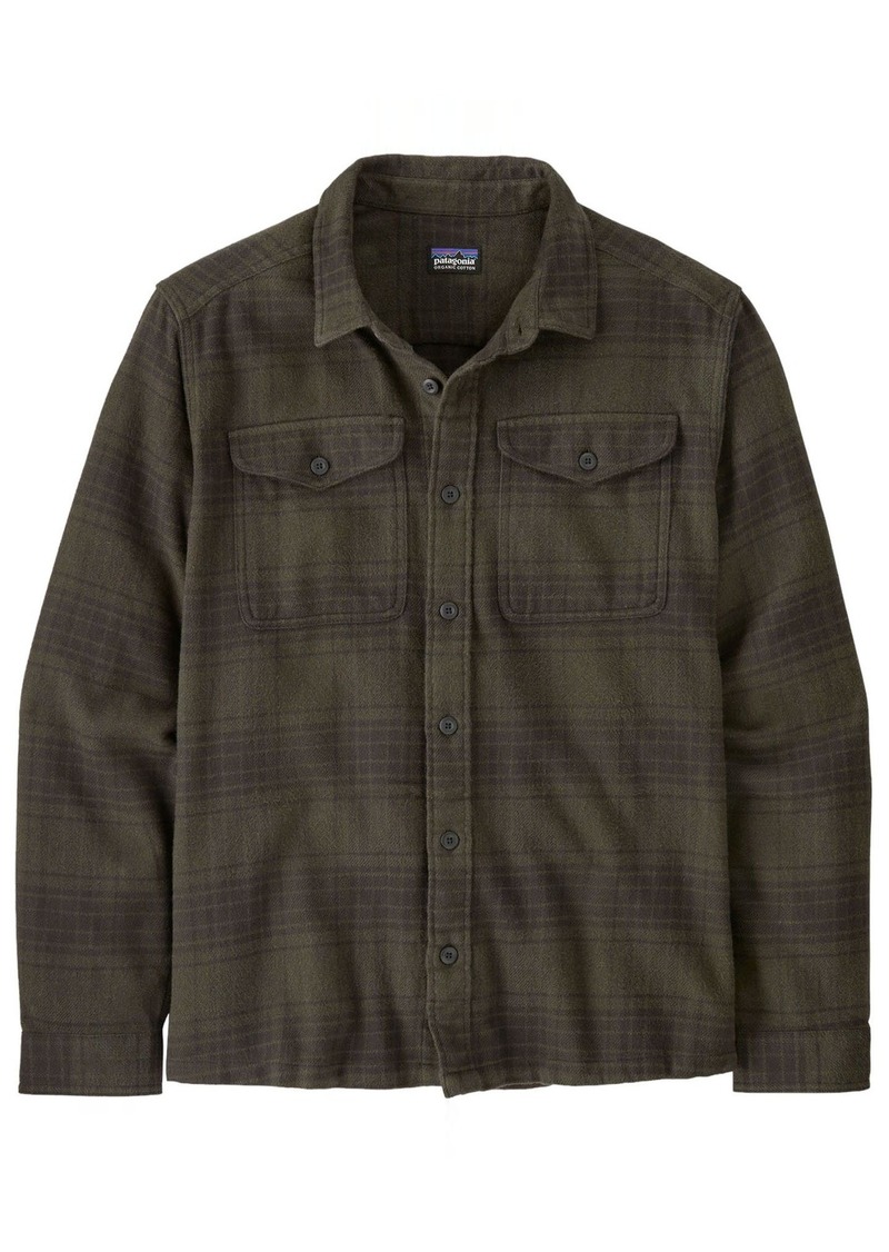 Patagonia Men's Long-Sleeved Lightweight Fjord Flannel Shirt, Small, Green