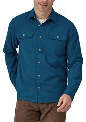 Patagonia Men's Organic Cotton Midweight Fjord Flannel Long Sleeve Shirt, Small, Green
