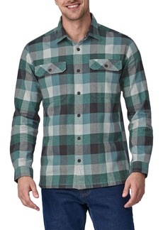 Patagonia Men's Organic Cotton Midweight Fjord Flannel Long Sleeve Shirt, Small, Green | Father's Day Gift Idea