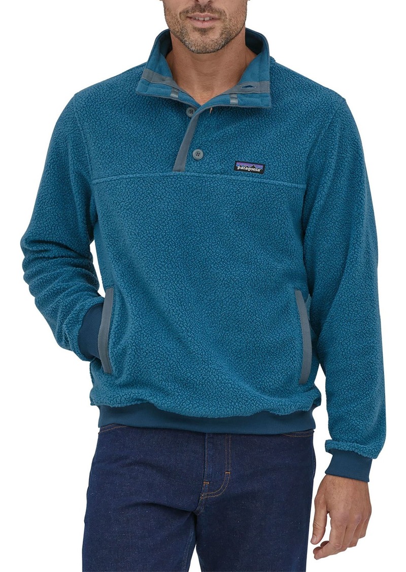 Patagonia Men's Shearling Button Pullover, Medium, Blue