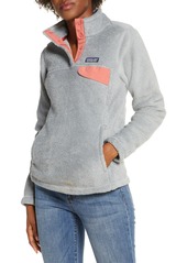 Patagonia Re-Tool Snap-T(R) Fleece Pullover in Tail Gry-Nick X-Dye Aurea Pnk at Nordstrom