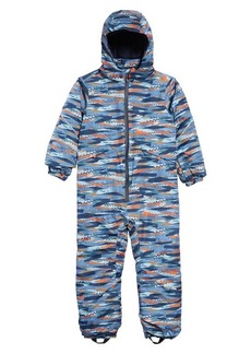 Patagonia Snow Pile Waterproof Insulated One-Piece Snowsuit in Play Stripe/Wooly Blue at Nordstrom
