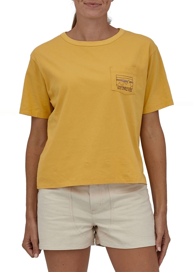 Patagonia Women's '73 Skyline Organic Easy Cut Pocket T-Shirt, XL, Yellow