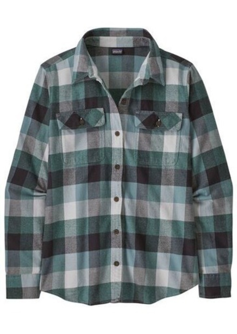 Patagonia Women's Long Sleeve Organic Cotton Midweight Fjord Flannel Shirt, XS, Green