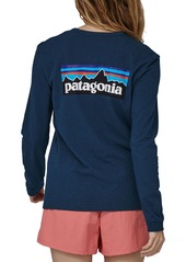 Patagonia Women's P-6 Logo Responsibili-Tee Long Sleeve Shirt, XS, White