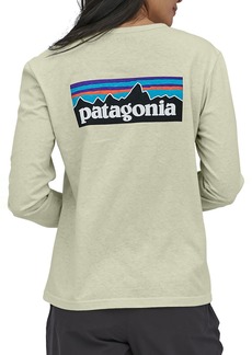 Patagonia Women's P-6 Logo Responsibili-Tee Long Sleeve Shirt, XS, White