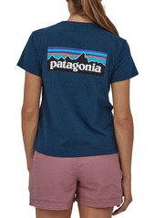 Patagonia Women's P-6 Logo Responsibili-Tee Short Sleeve Shirt, Medium, Black
