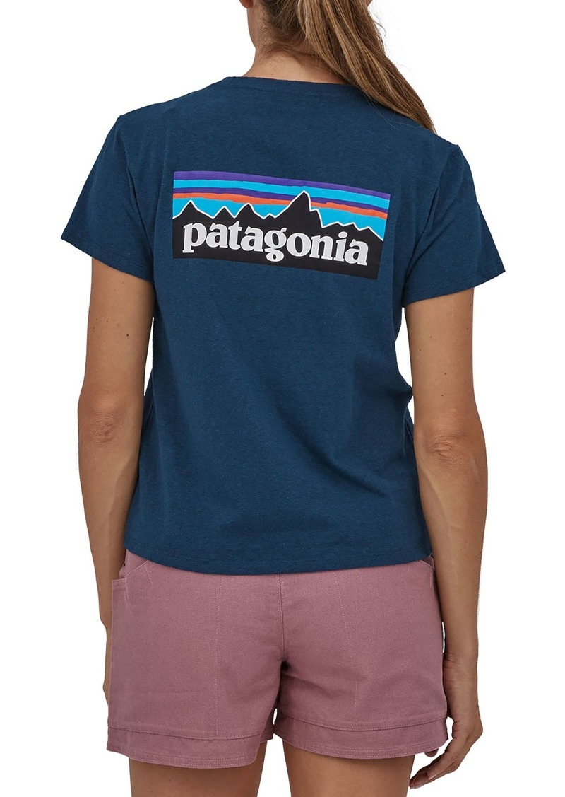 Patagonia Women's P-6 Logo Responsibili-Tee Short Sleeve Shirt, XS, Blue