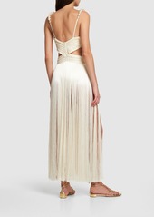 PatBO Beaded Fringe Long Dress