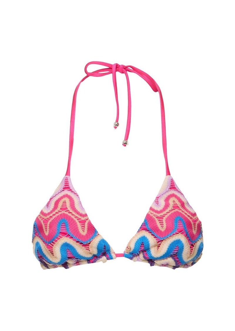 PatBO Crochet Triangle Bikini Top