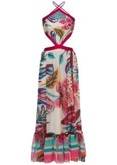 PatBO Flora Stretch Lycra Printed Long Dress